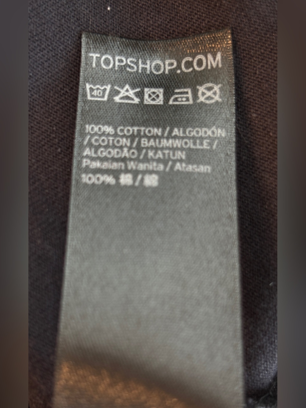 TOPSHOP Tee Shirt Dress Women’s 4/6 Black Oversized Cotton - Picture 8 of 8